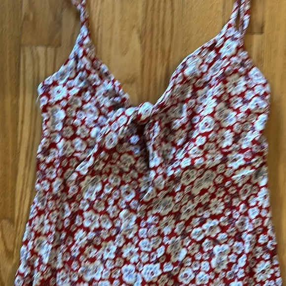 Auguste sz 4 Mila Palms jumpsuit in red floral keyhole front thin straps VGUC - Picture 8 of 12